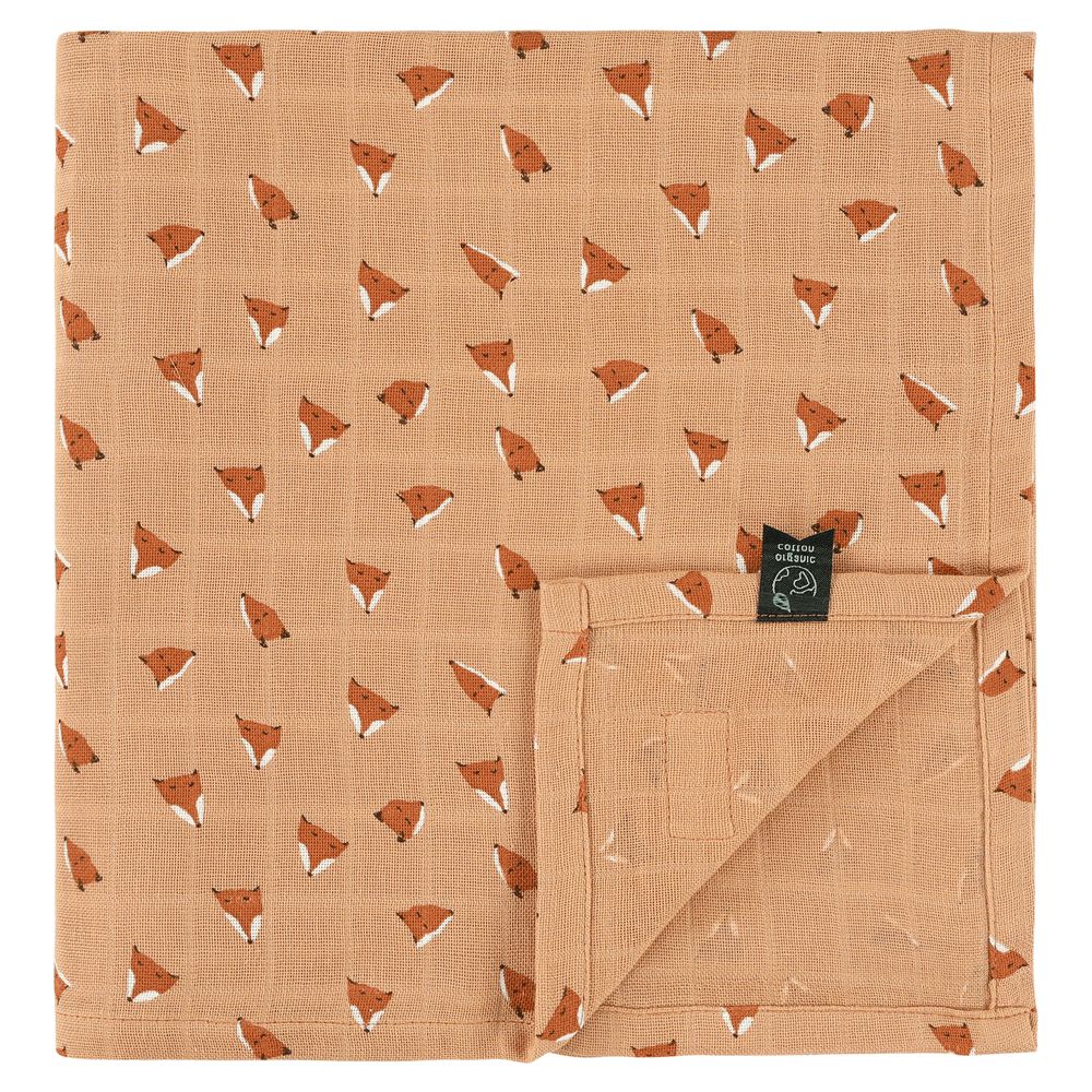 Trixie - Fierce Fox Muslin Cloth - Orange