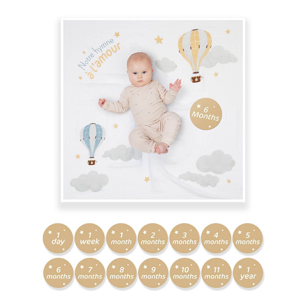 lulujo - Baby's First Year Blanket & Cards Set