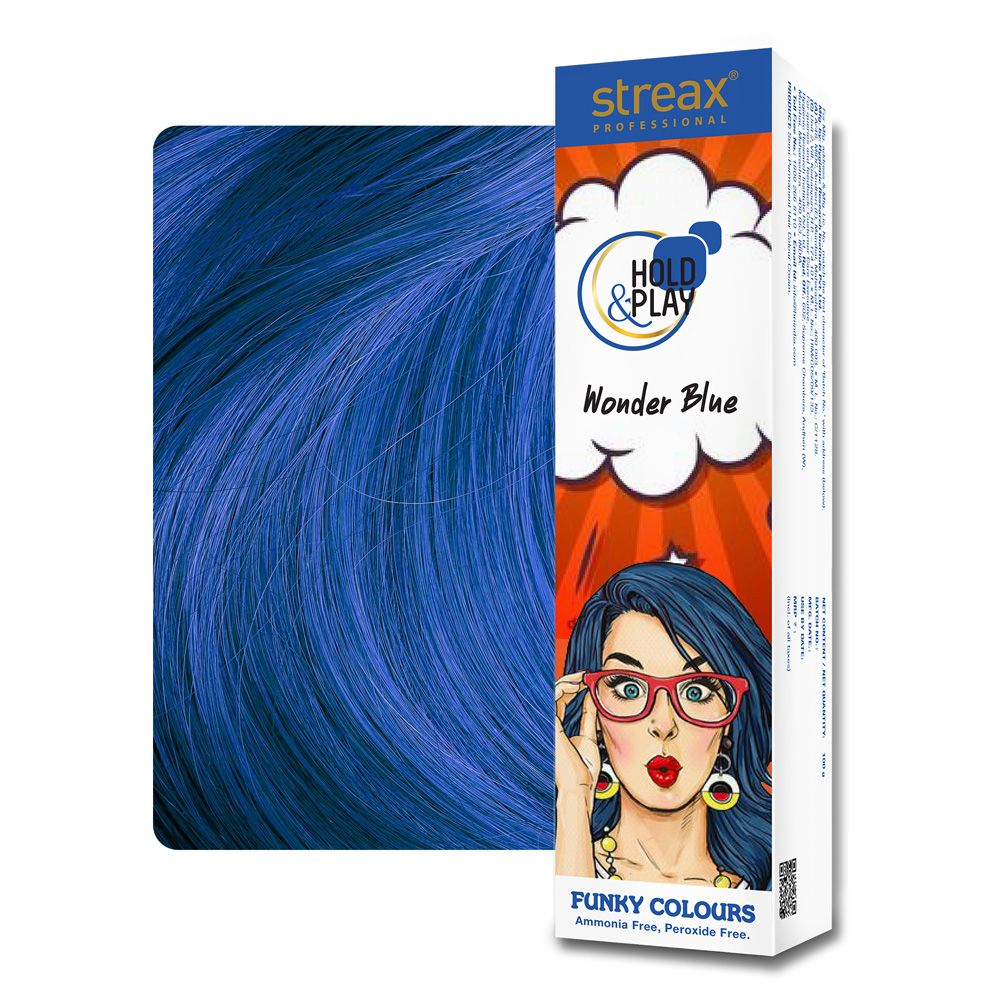 Streax - Hold And Play Funky Colours - Wonder Blue - 100gm