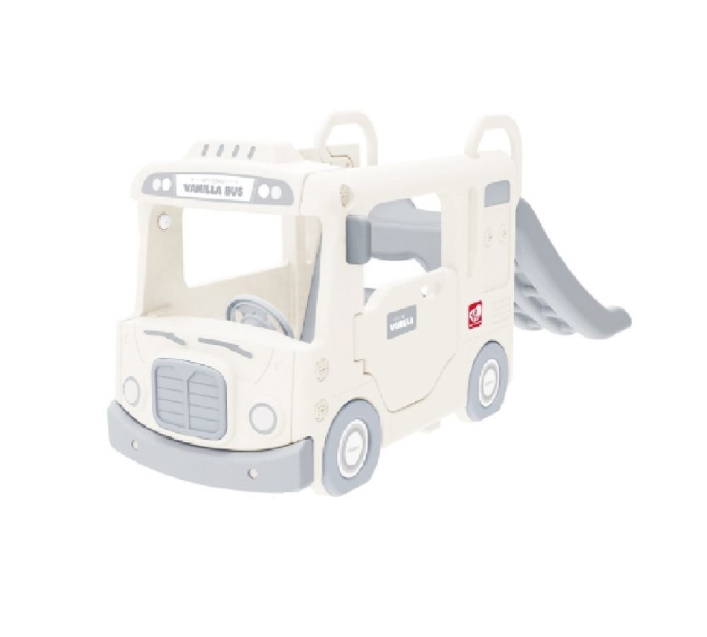 Factual Toys - Compact Bus Slide Indoor & Outdoor Playset Best Gift For Kids - Vanilla