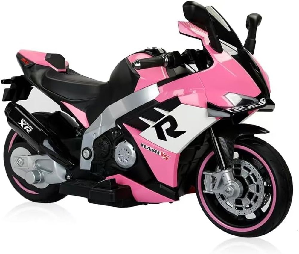 Factual Toys - Kid's Battery Operated Ride-On Motorcycle 12V - Pink