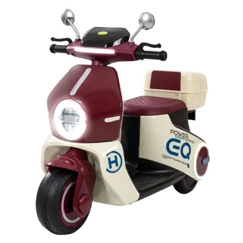 Factual Toys - Kids Ride On Scooty With Light And Music - 6V - Maroon