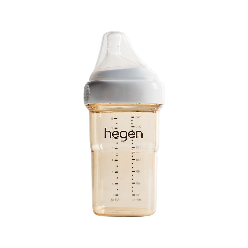 Hegen - PCTO Feeding Bottle 240ml PPSU W/ Medium Flow Teat 3-6M - White