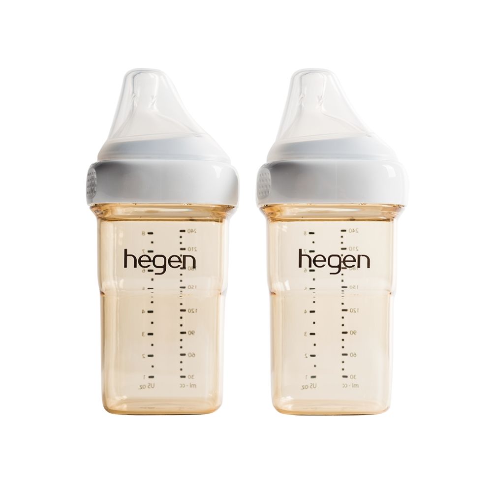 Hegen- Baby Feeding Bottle with 2 Medium Flow Teats- 3-6m- Pack of 2