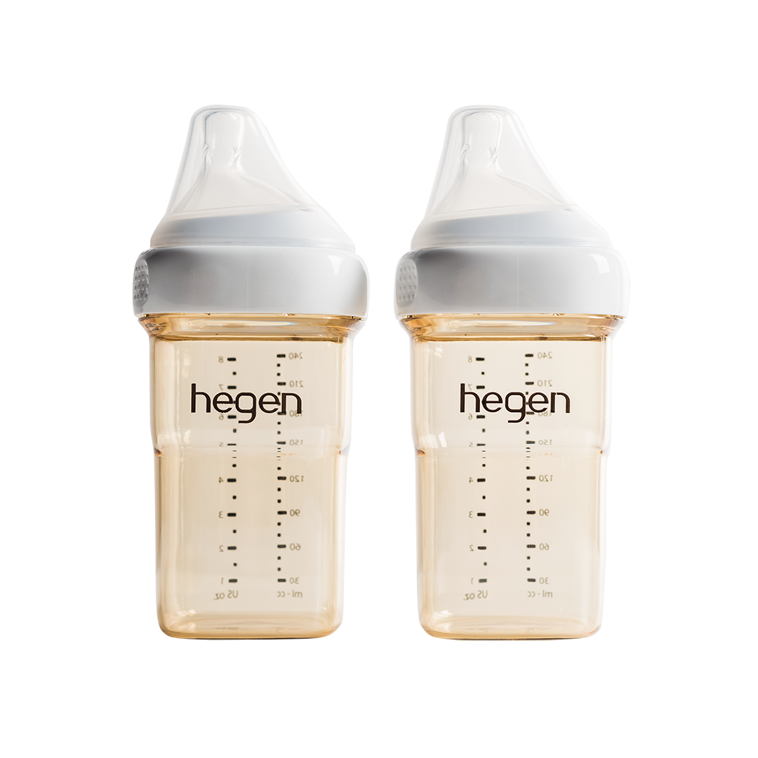Hegen- Baby Feeding Bottle with 2 Medium Flow Teats- 3-6m- Pack of 2