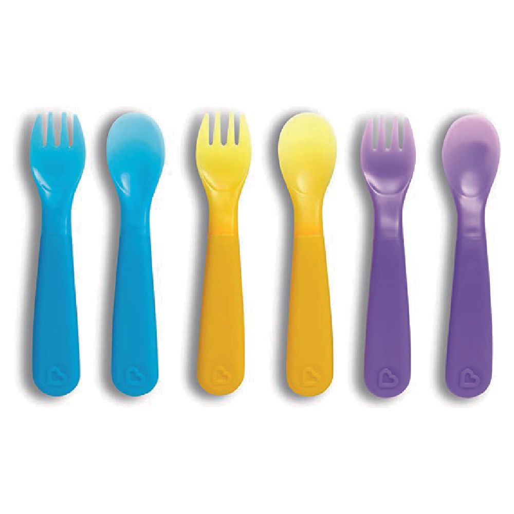 Munchkin - ColorReveal Color Changing Toddler Forks & Spoons 12m+ - Pack of 6