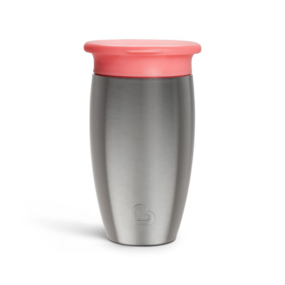 Munchkin - Miracle 360 Stainless Steel Sippy Cup - Pink - 296 ml