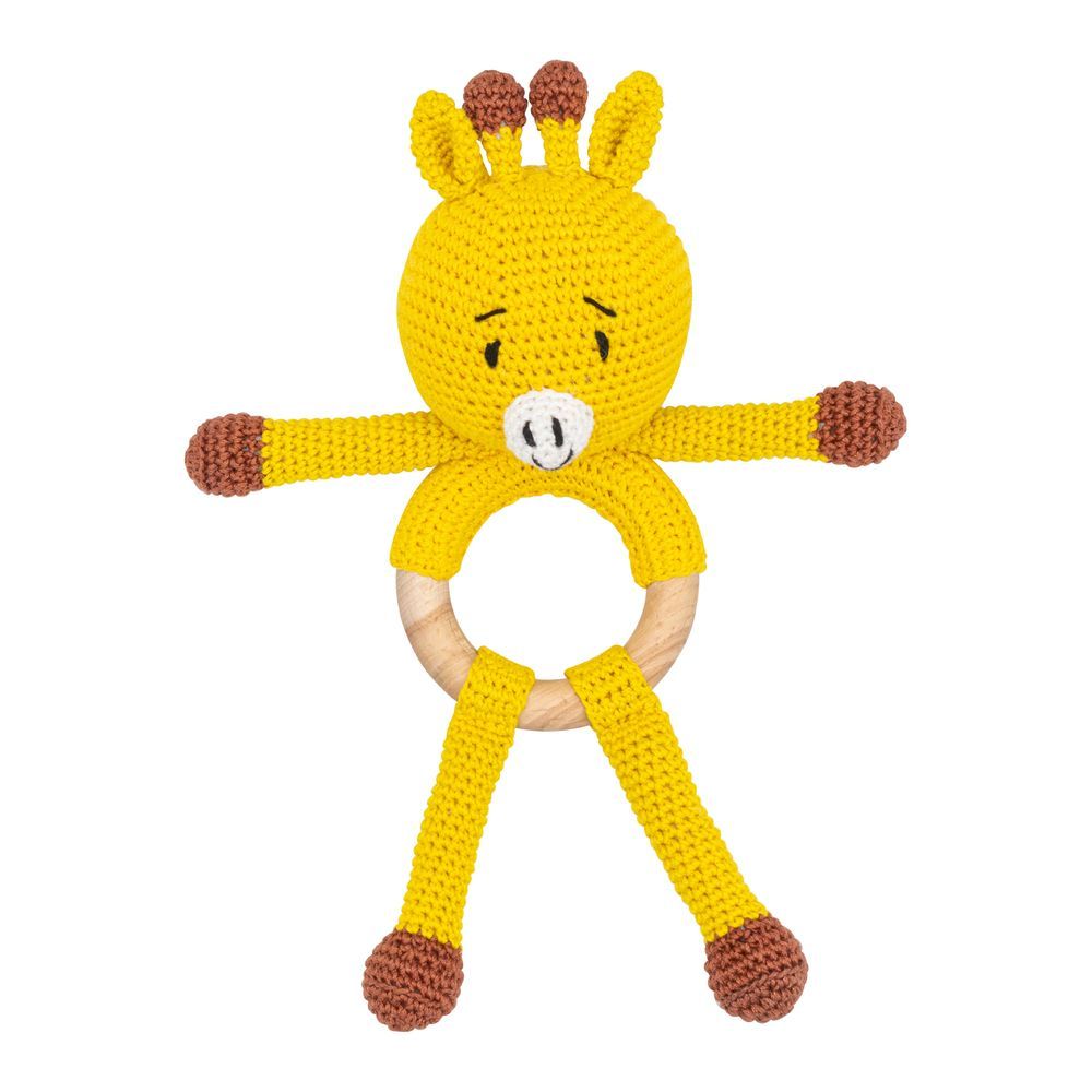 Moon - Handcrafted Crochet Toy With Teething Ring - Giraffe