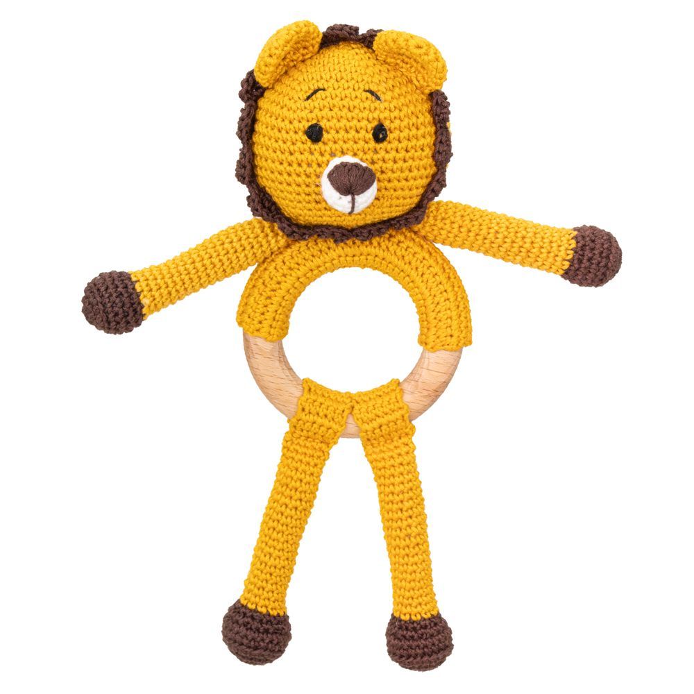 Moon - Handcrafted Crochet Toy With Teething Ring - Tiger