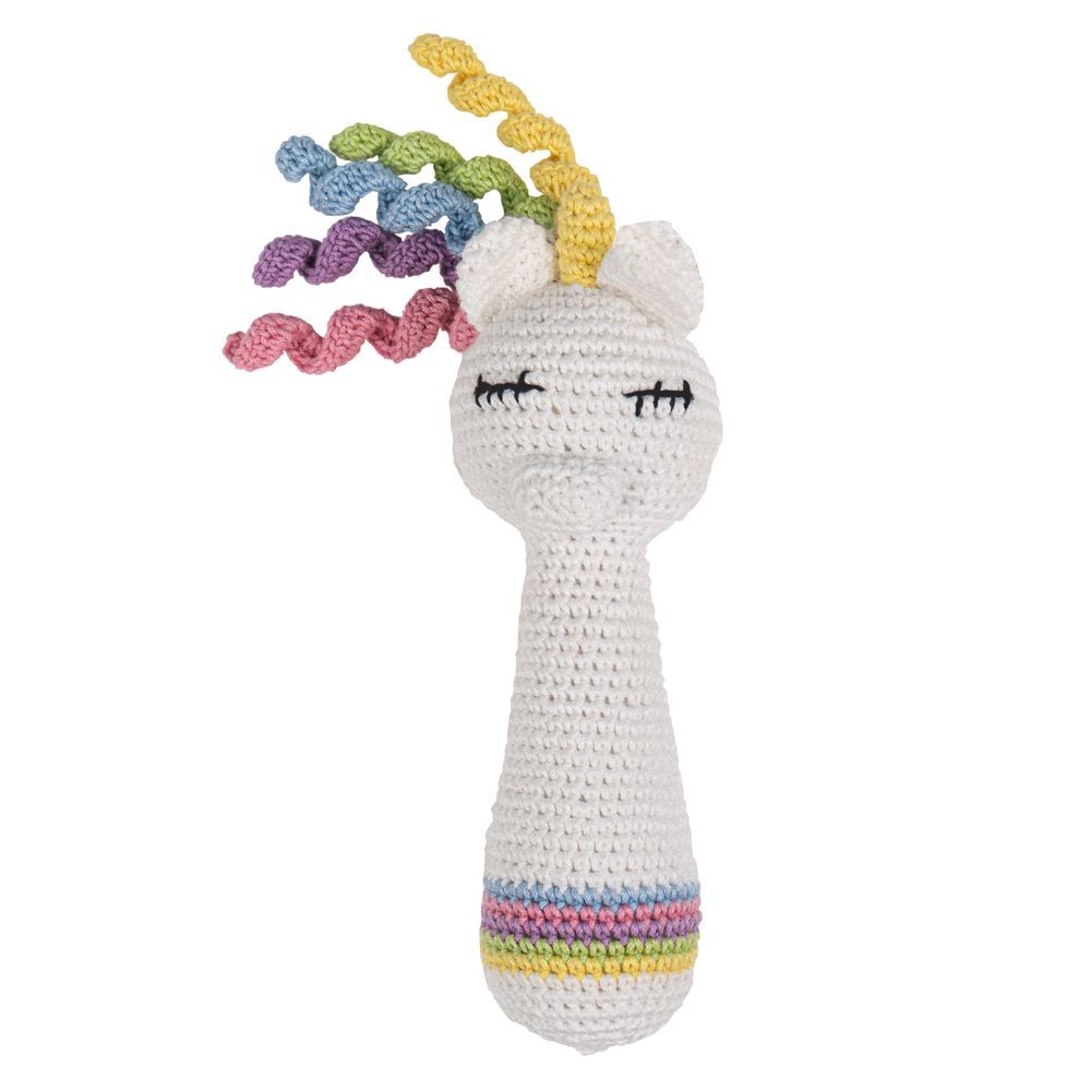 Moon - Handcrafted Crochet Knitted Loop Rattle Toy - Pony