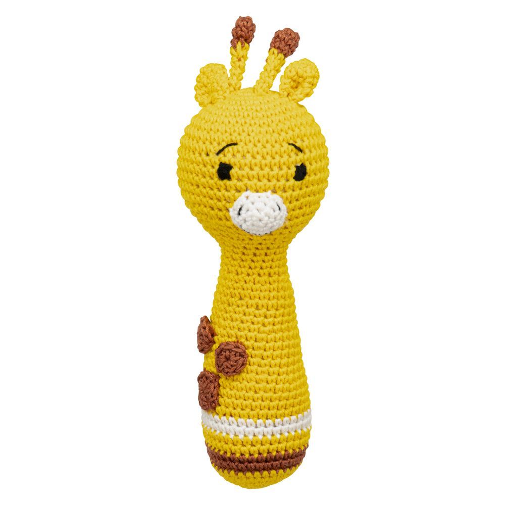 Moon - Handcrafted Crochet Knitted Loop Rattle Toy - Giraffe