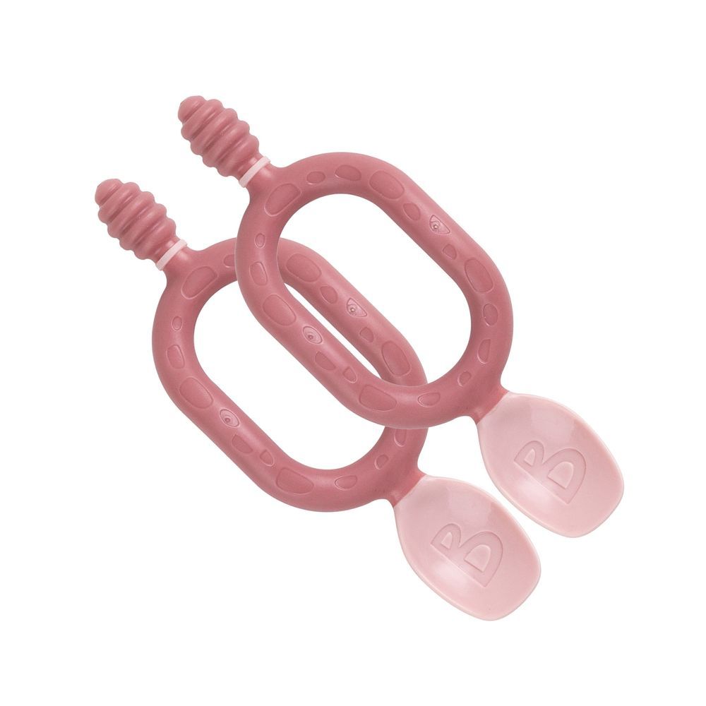 Bibado - Dippit Multi-Stage Weaning Spoon Set - Blush - 2 Pcs