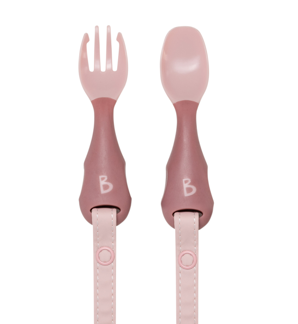 Bibado - Baby Handi Cutlery Set - Blush - 2 Pcs