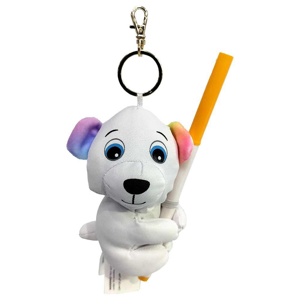 Crayola - Colour Me Plush Backpack Clip - Bear - White