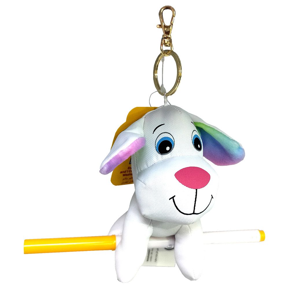 Crayola - Colour Me Plush Backpack Clip - Dog - White