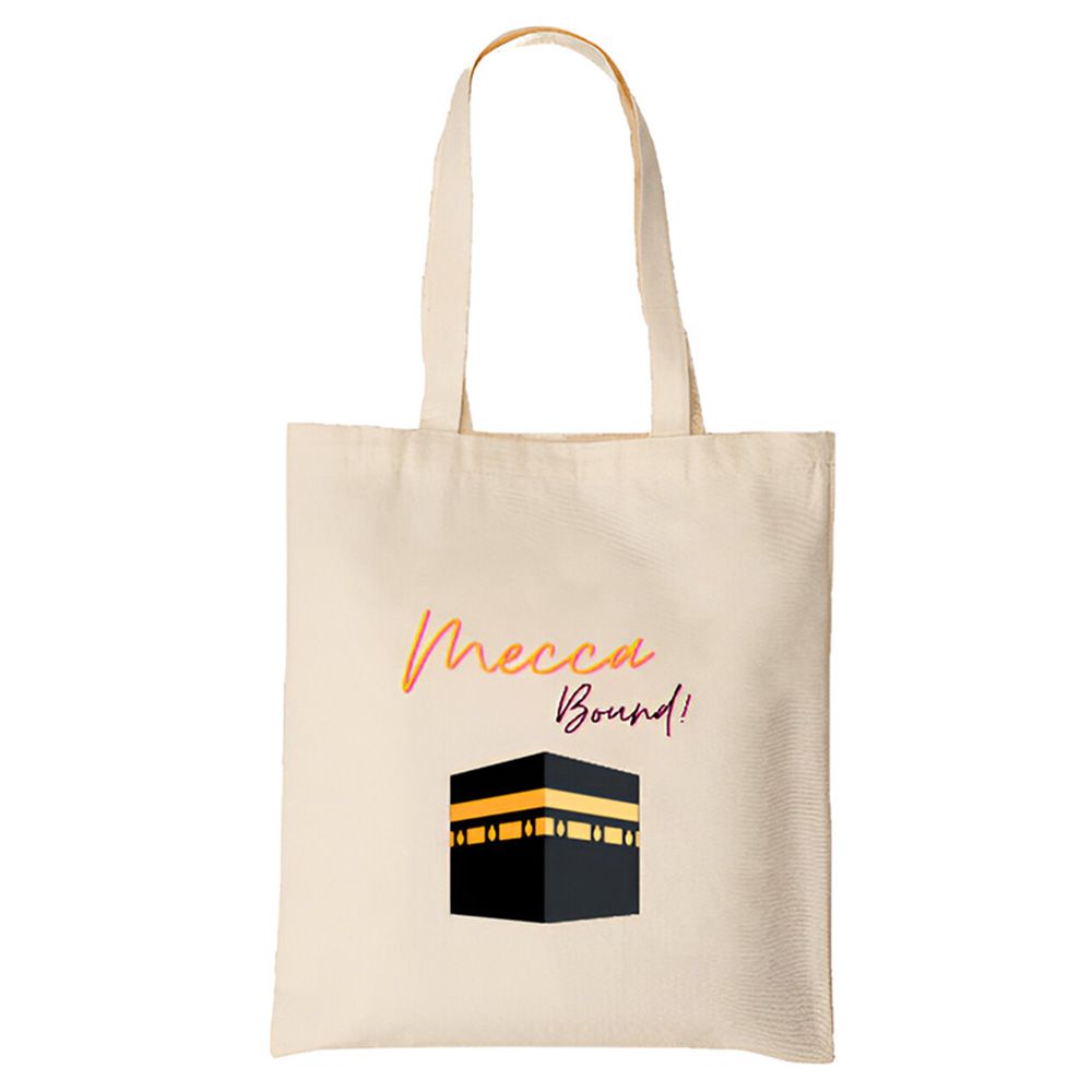 HilalFul - Mecca Bound Printed Tote Bag - English/Arabic