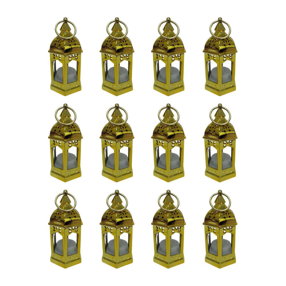 HilalFul - LED Lantern Ornaments - Gold - 12pcs
