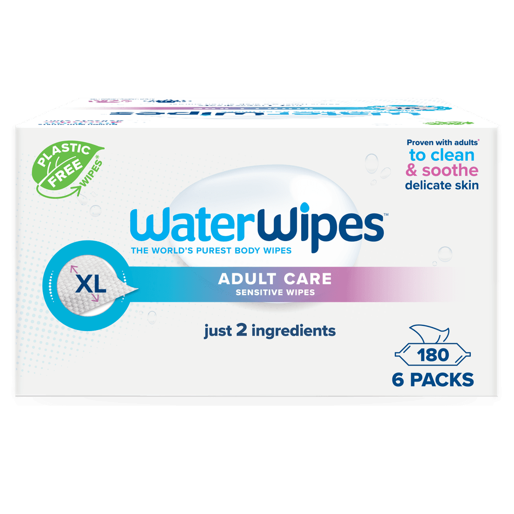 WaterWipes - Adult Care Water Wipes - Extra Large - Pack of 6 - 180 Wipes