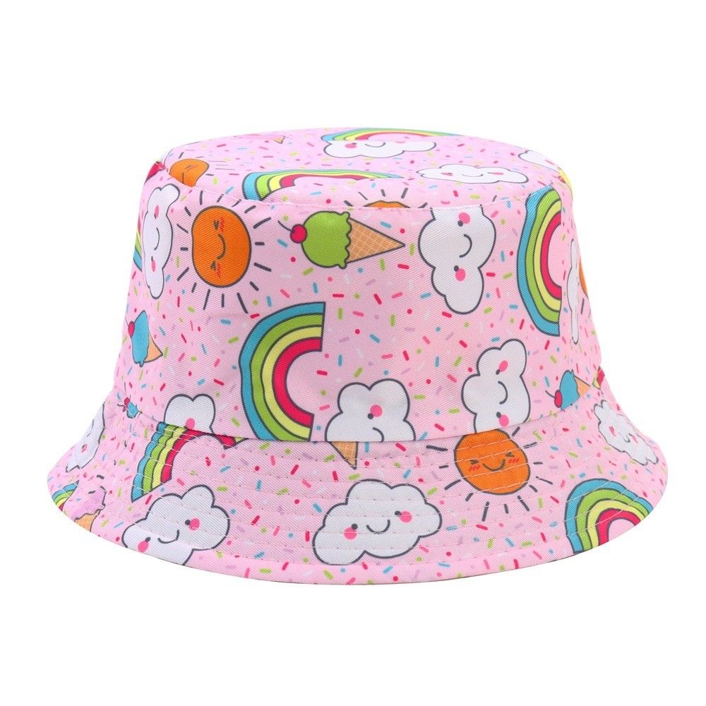 Wonder Kids - Fun Print Bucket Hats For Kids - Pink