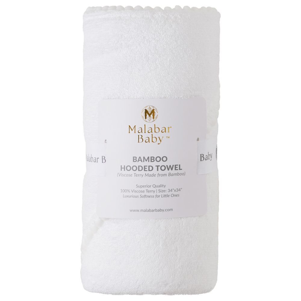 Malabar Baby - Bamboo Hooded Towel - Pom Pom