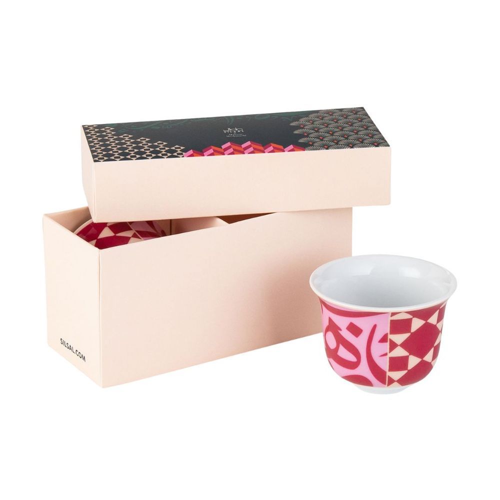 SILSAL - Silsal X Maison Mishmashi Bahja Arabic Coffee Cups - Pink - 2 Pcs