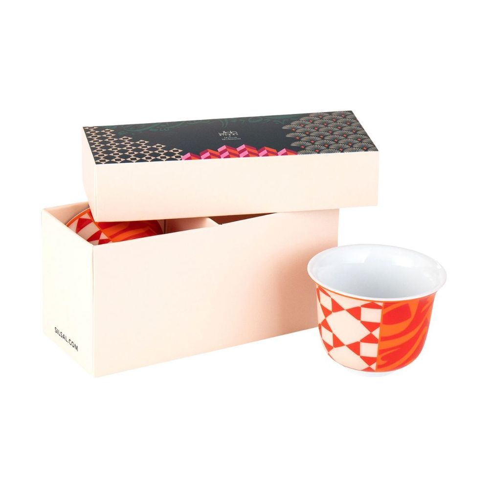 SILSAL - Silsal X Maison Mishmashi Bahja Arabic Coffee Cups - Red - 2 Pcs