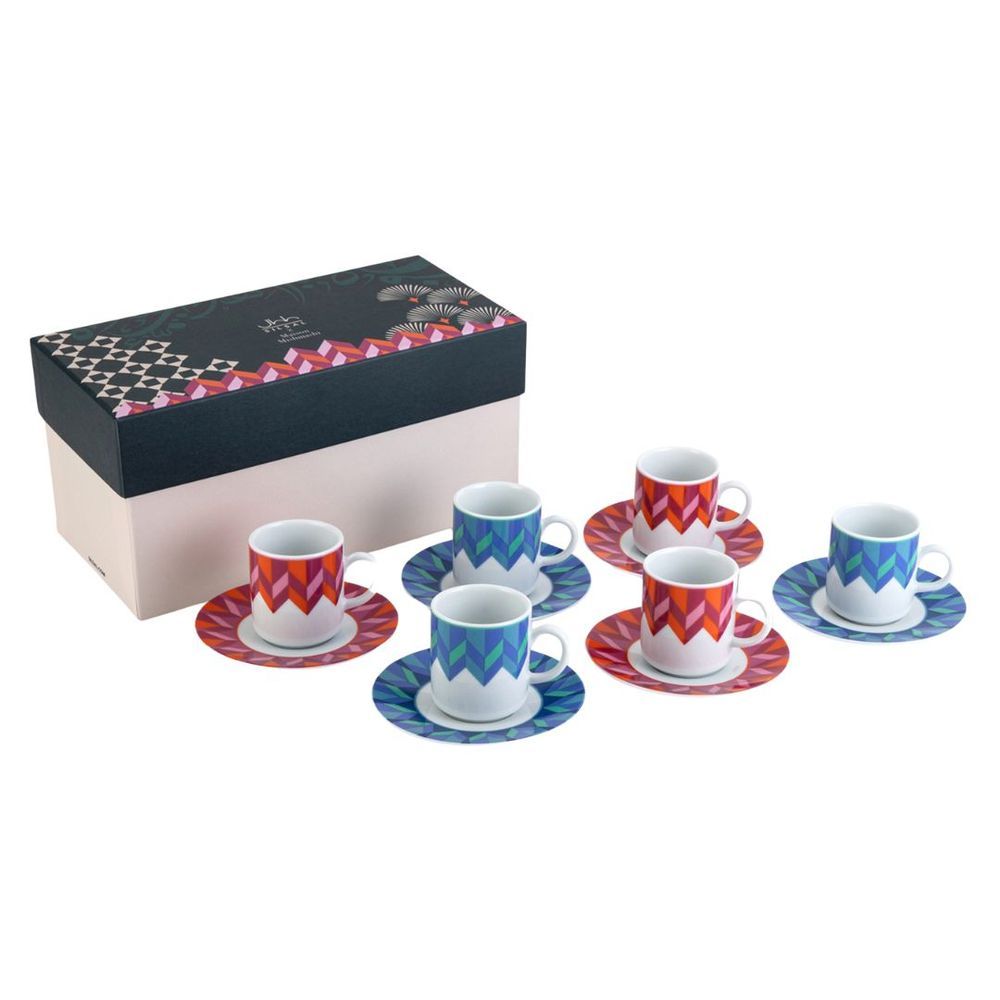 SILSAL - Silsal X Maison Mishmashi Bahja Espresso Cups And Saucers - 6 Pcs