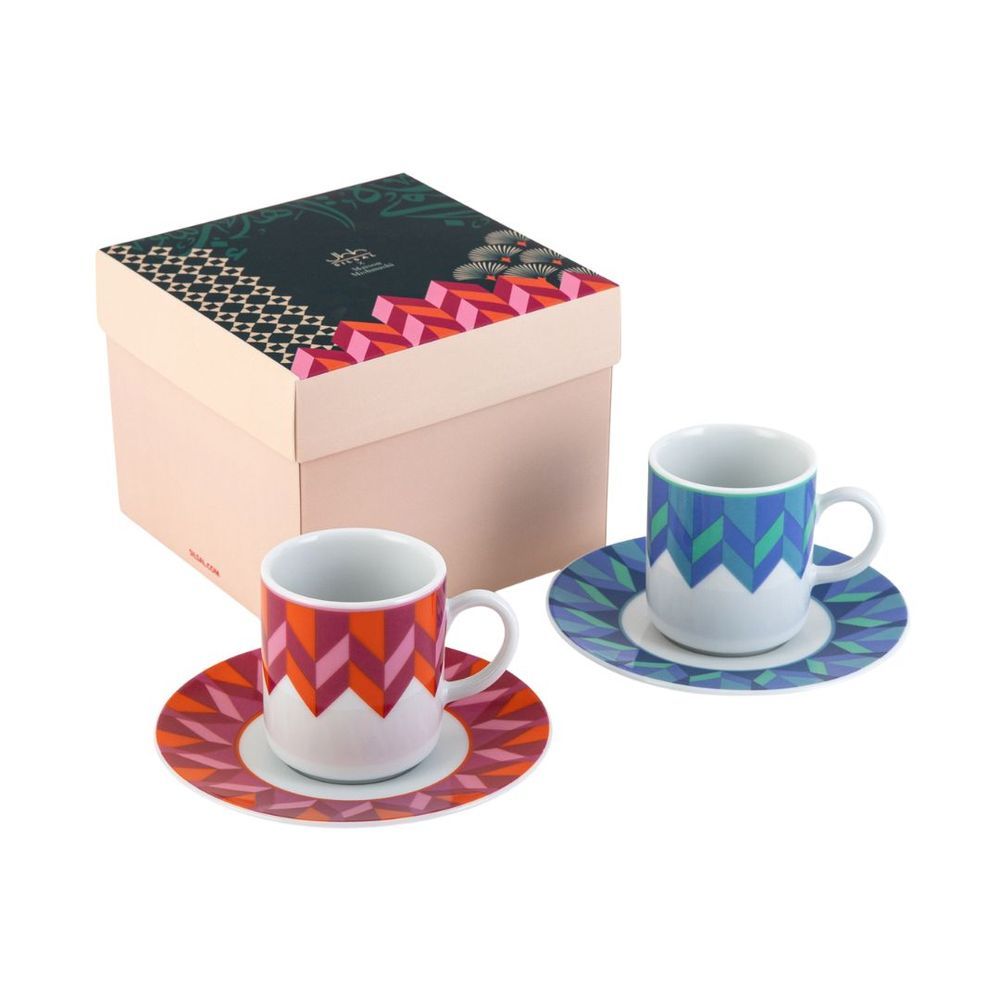 SILSAL - Silsal X Maison Mishmashi Bahja Espresso Cups And Saucers - 2 Pcs