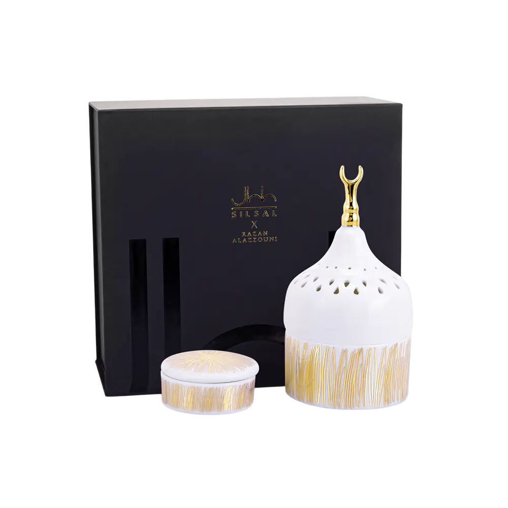 Silsal - Razan Alazzouni Tamrah Crescent Mabkhar & Trinket Box