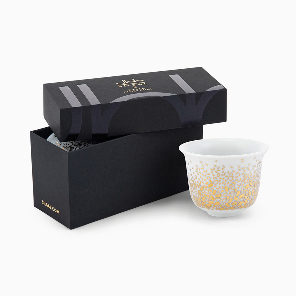 Silsal - Razan Alazzouni Tamrah Arabic Coffee Cups 2Pcs - Dates Spread