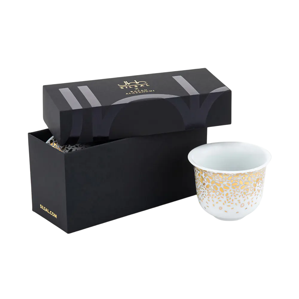Silsal - Razan Alazzouni Tamrah Arabic Coffee Cups 2Pcs - Dates Spread