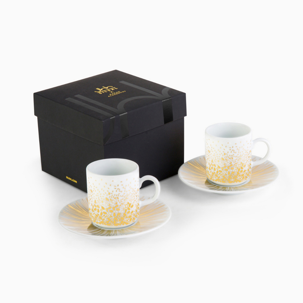 Silsal - Razan Alazzouni Tamrah Turkish Coffee Cups 2Pcs - Dates Spread
