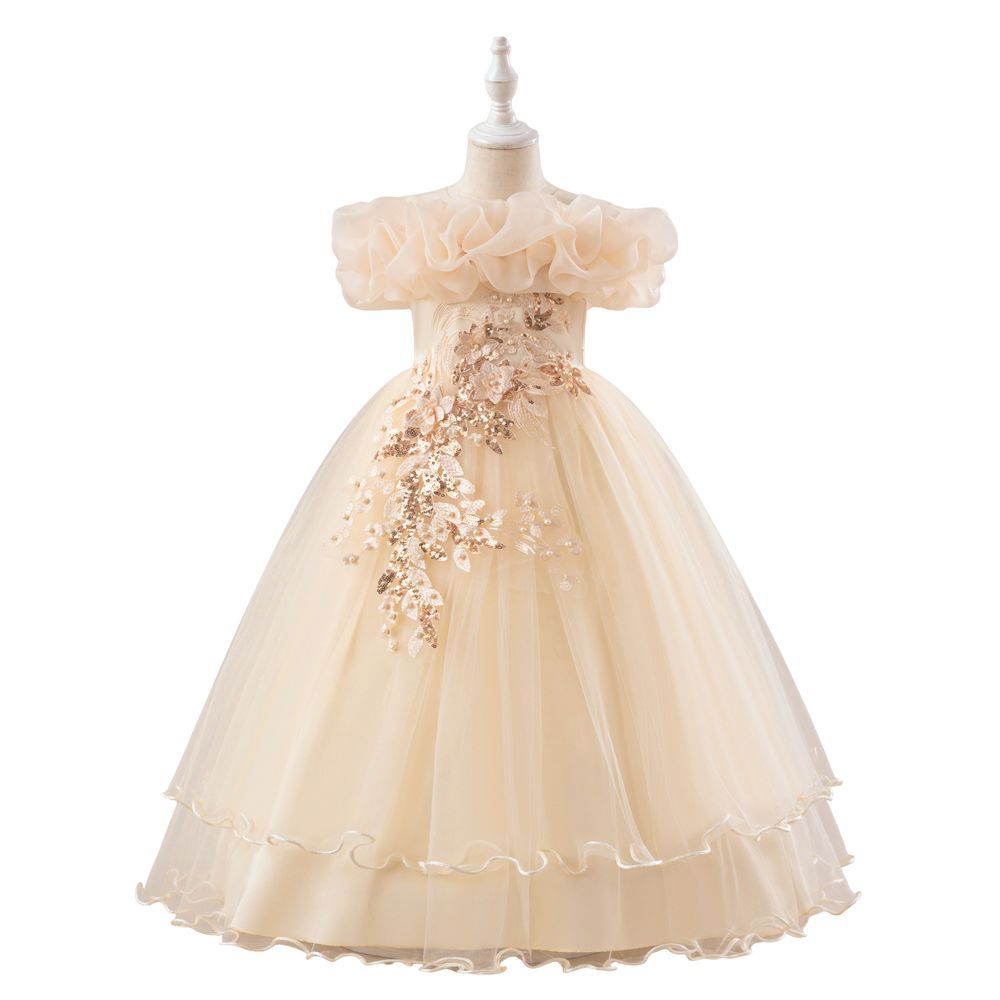 Sugar Rush - Girl's Embellished Party Dress - Champagne