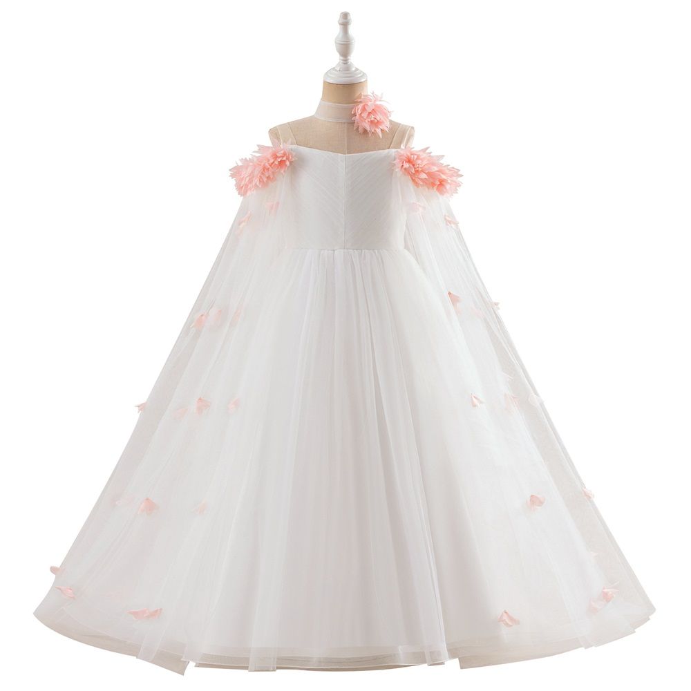 Sugar Rush - Girl's Embellished Regular Sleeveless Dress - White