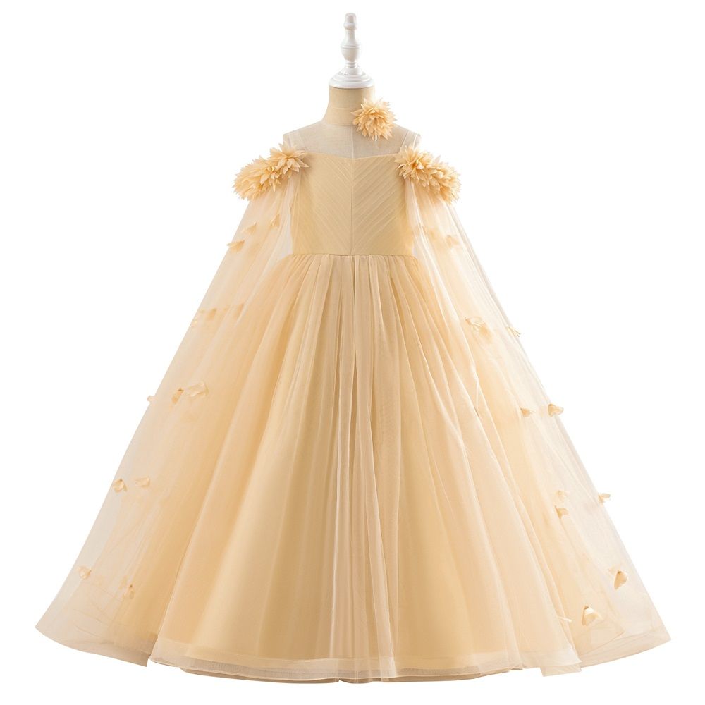 Sugar Rush - Girl's Embellished Sleeveless Dress Set - Champagne