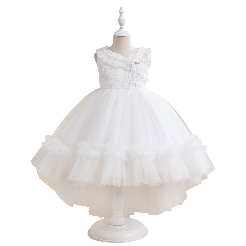 Sugar Rush - Embellished Sleeveless Party Dress - White