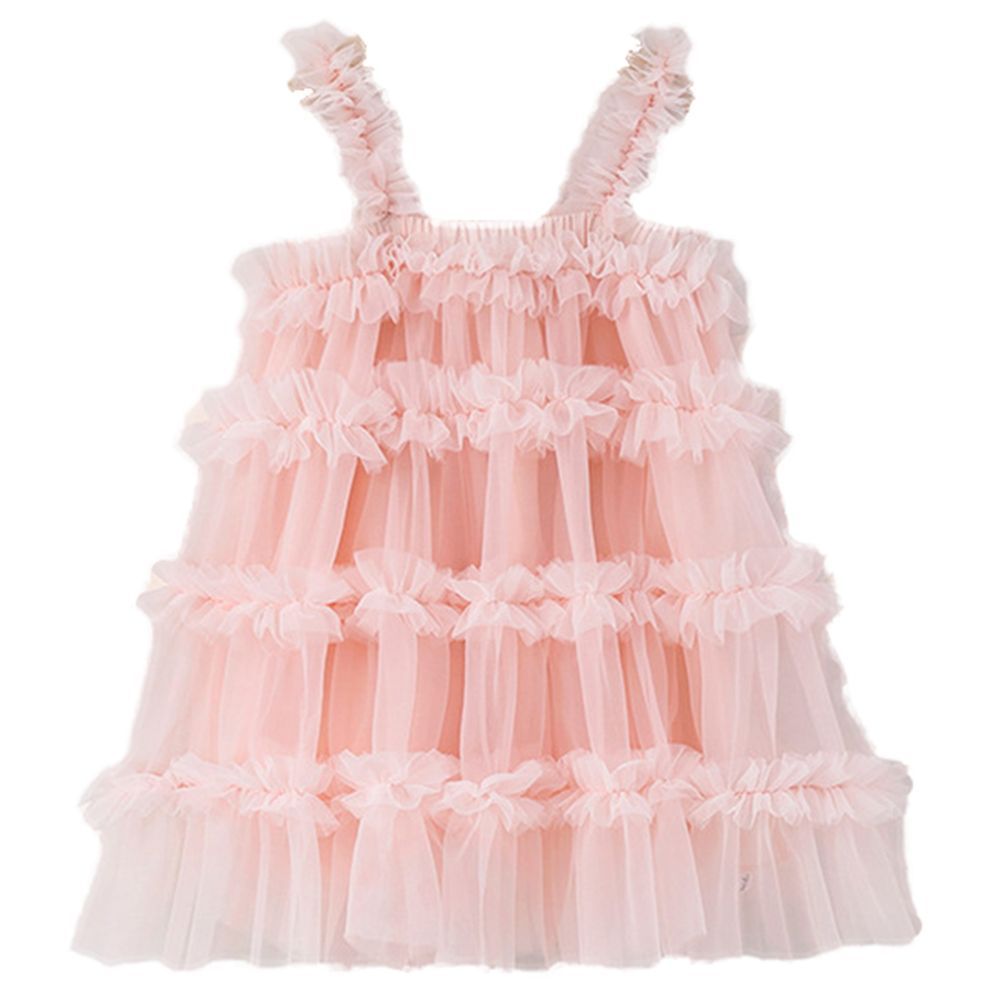 Sugar Rush - Square-neck Sleeveless Party Dress - Pink