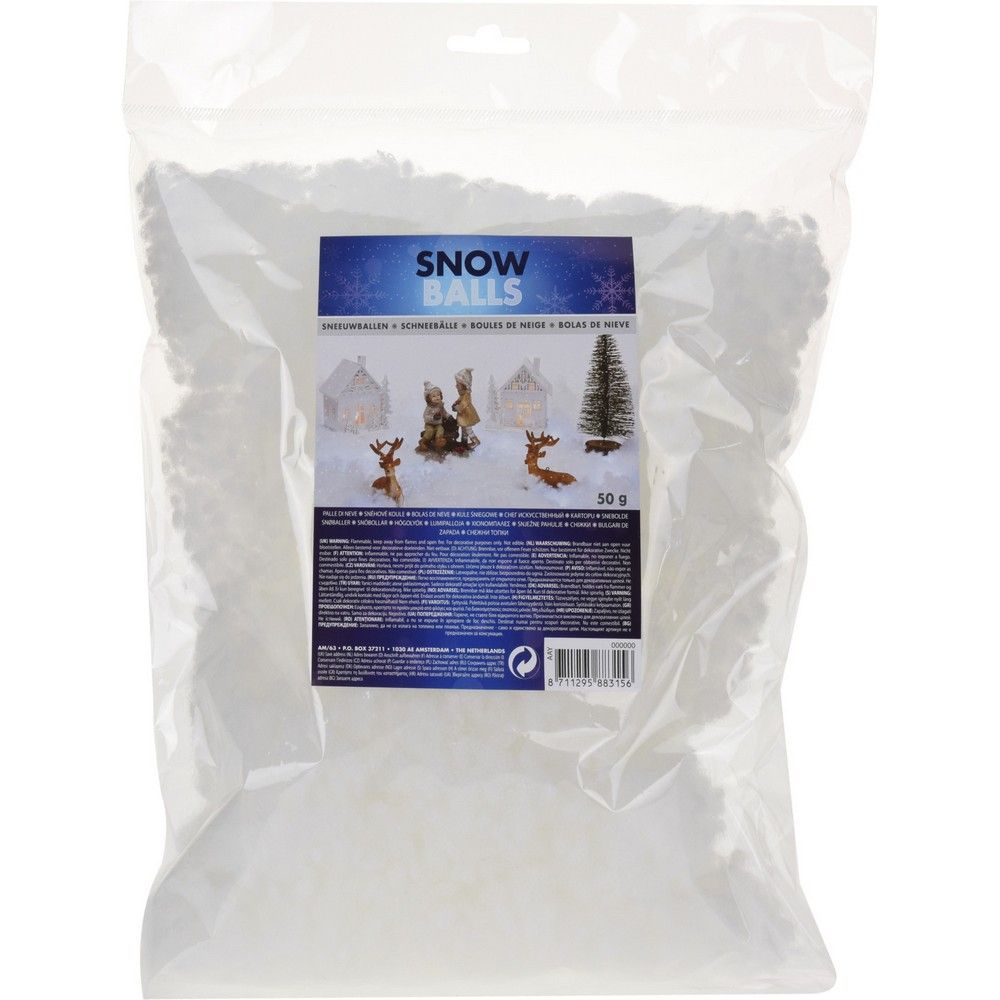 Koopman - Christmas Artificial Snow Balls - White - 50 gm