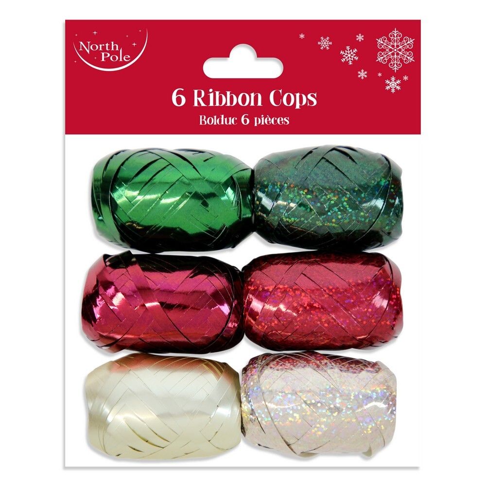 Eurowrap - Decorative Ribbon Cops - Multicolor - 6 Pcs