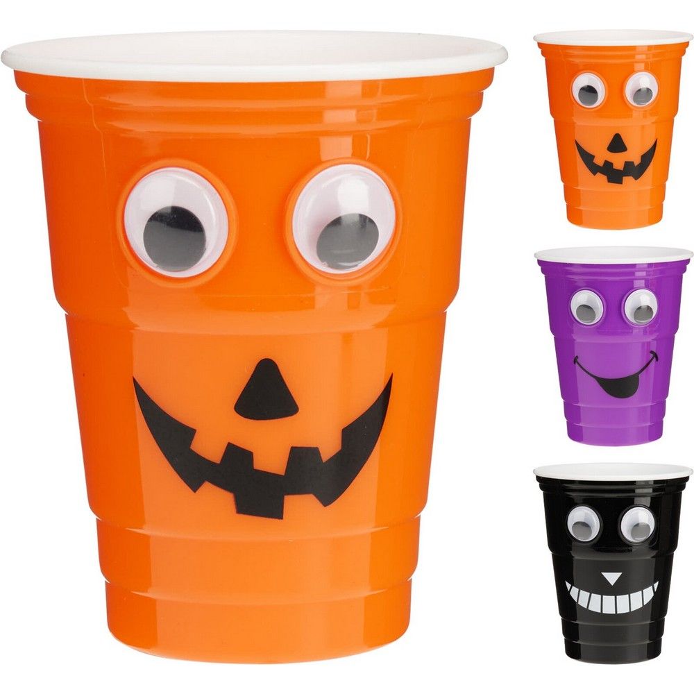 Koopman - Halloween Drinking Mug With Goggly Eyes - 550 ml - Style May Vary - 1 Pc