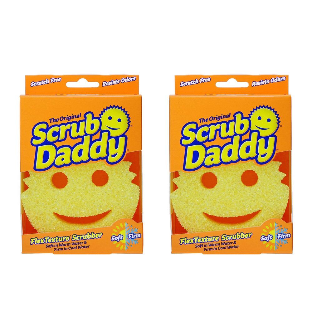 Scrub Daddy - Original Smiley Anti-scratch Scouring Sponge 2Pcs - Yellow