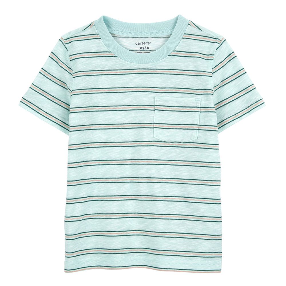 Carters - Striped Pocket Tee - Blue