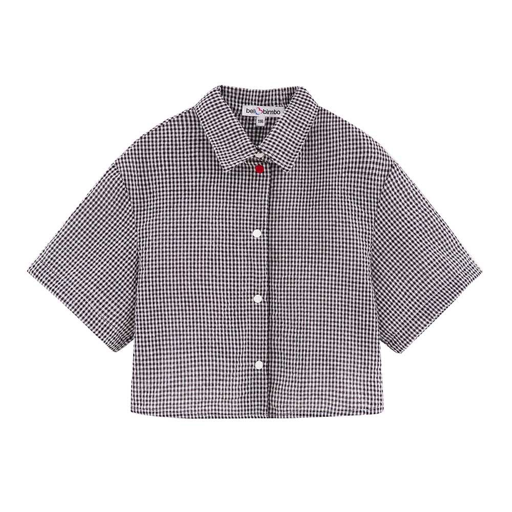 Bell Bimbo - Girls Checkered Blouse - White/Black