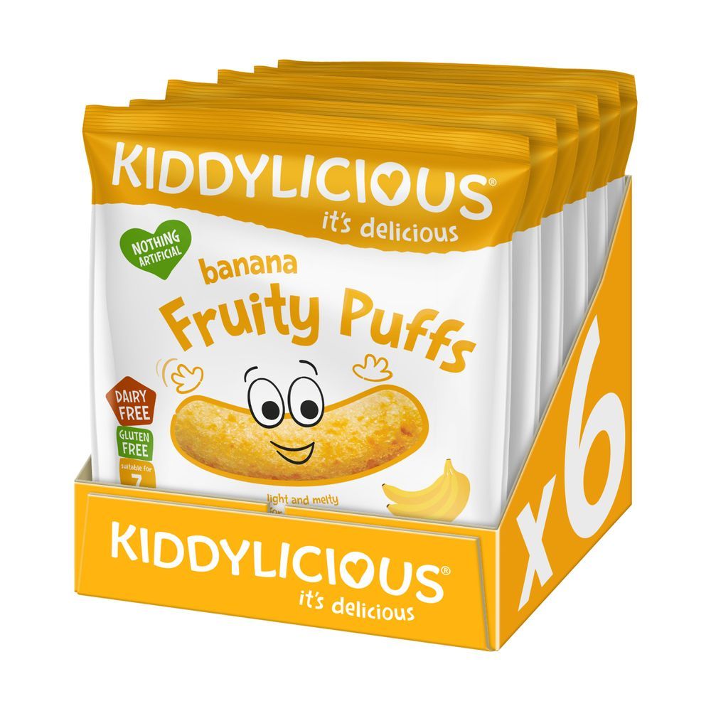 Kiddylicious - Banana Fruity Puffs - Pack Of 6