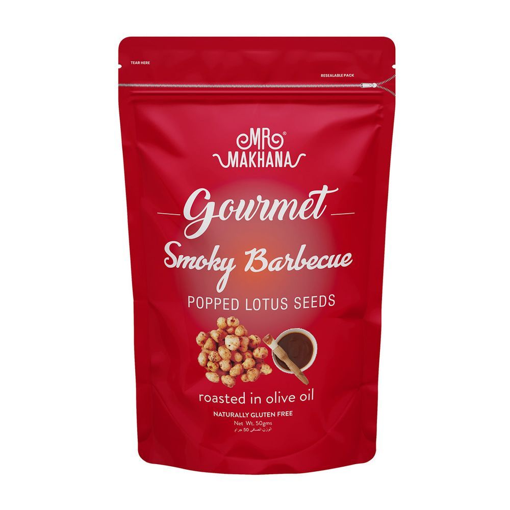 Mr Makhana - Gourmet Smokey Barbecue Popped Lotus Seeds - 50g