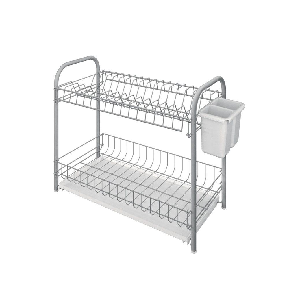 Metaltex - 2 Tier Dish Drainer Doubletex - White