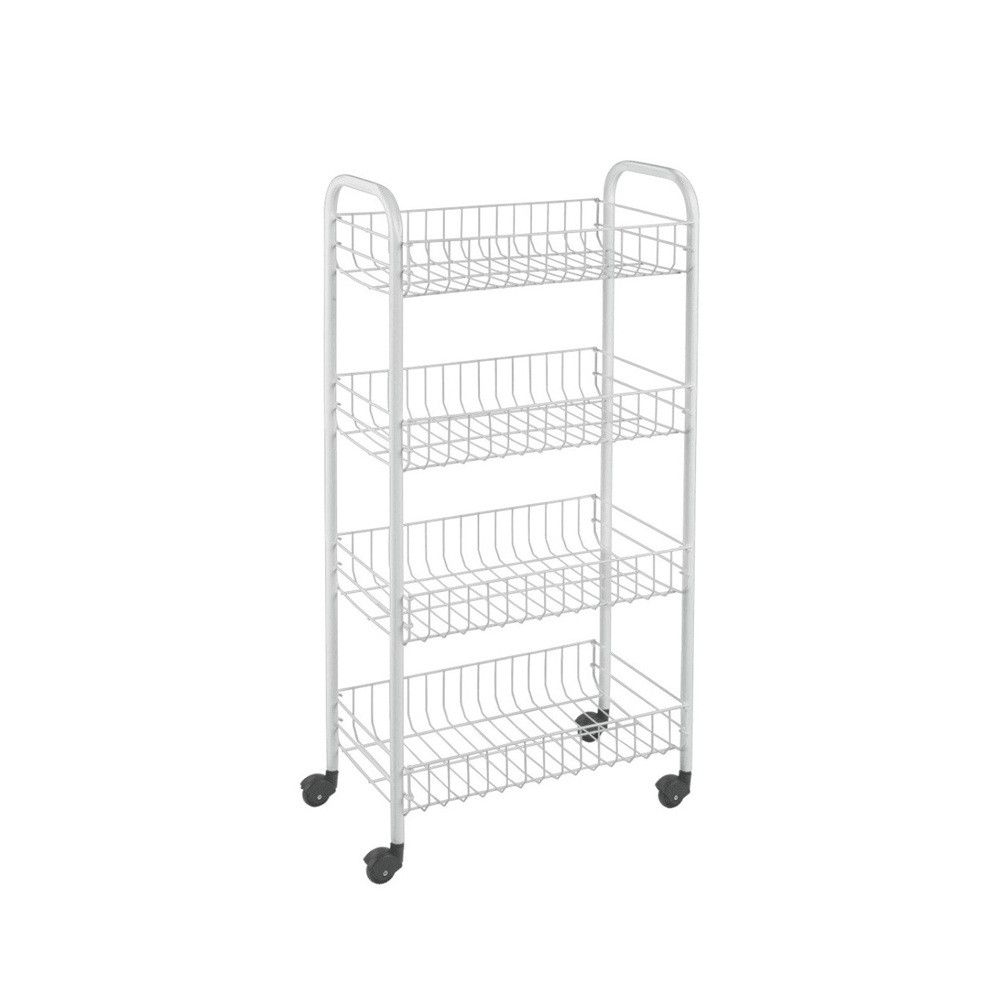 Metaltex - Pisa 4 Tier Rolling Cart - White