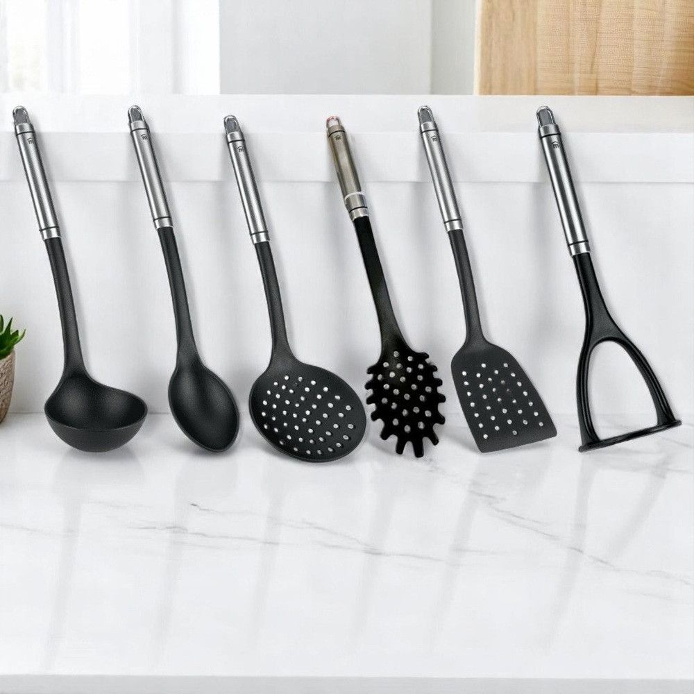 Metaltex - Honor Stainless Steel Kitchen Utensil Set – 6 Pcs