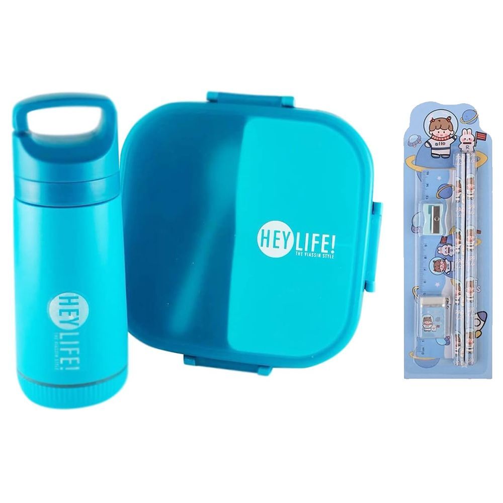 Star Babies - Stationery Set With Kids Lunch Box and Water Bottle - Blue