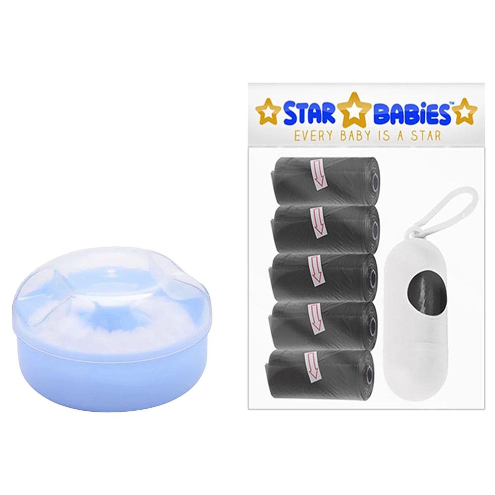 Star Babies - Powder Puff & Disposable Scented Bag 5pcs w/ Dispenser - Black
